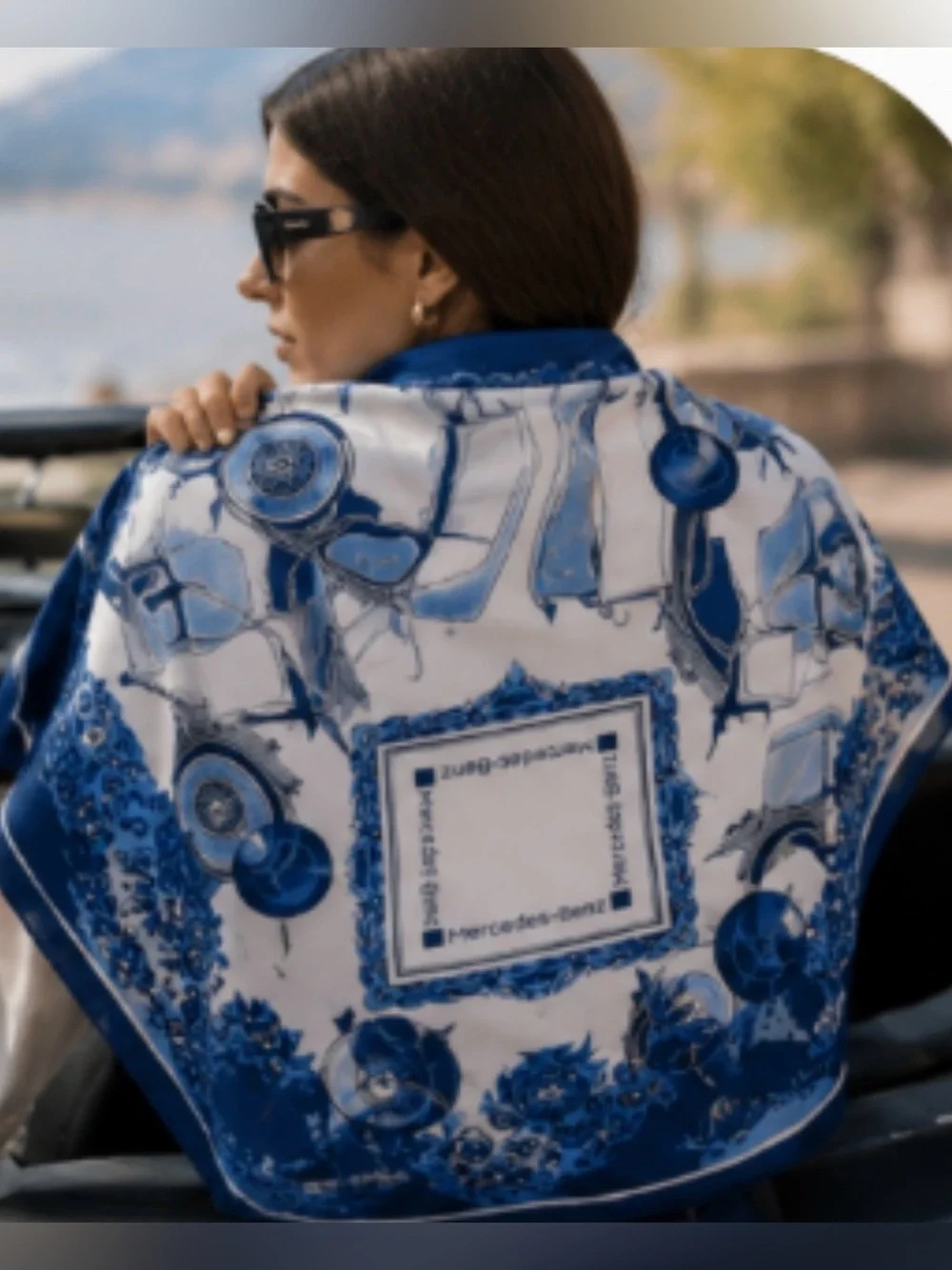 🧣 Vintage Mercedes-Benz Silk Scarf - Pristine Condition | Rare Collector's Piece